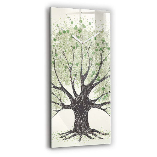 Orologio verticale in vetro Grande albero natura