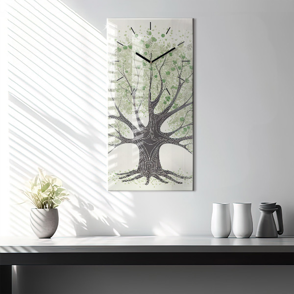 Orologio verticale in vetro Grande albero natura
