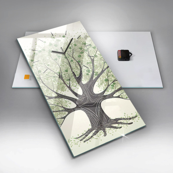 Orologio verticale in vetro Grande albero natura