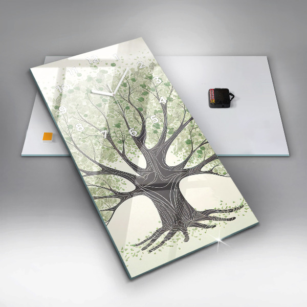 Orologio verticale in vetro Grande albero natura