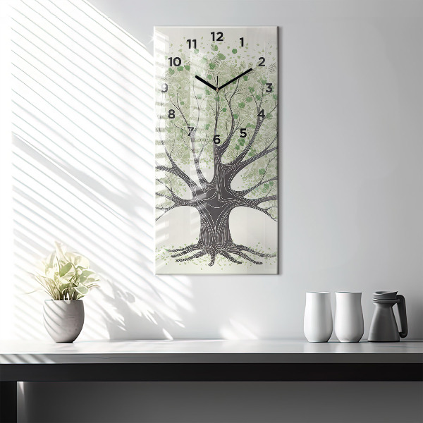Orologio verticale in vetro Grande albero natura