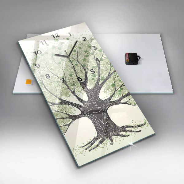 Orologio verticale in vetro Grande albero natura