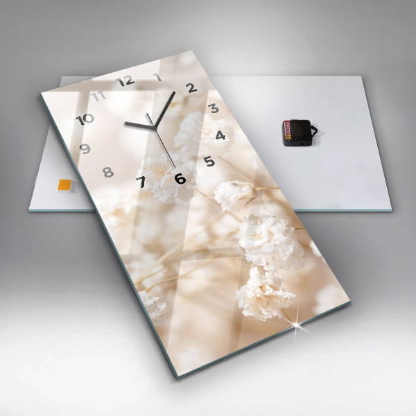 Orologio verticale Piccoli fiori bianchi