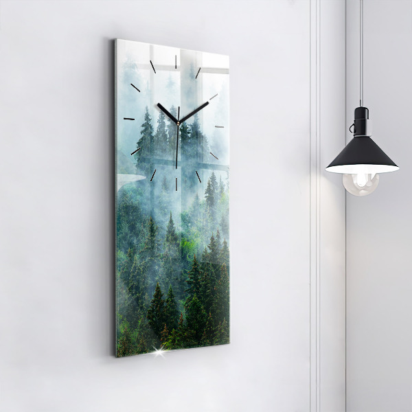 Orologio verticale Foresta nebbiosa