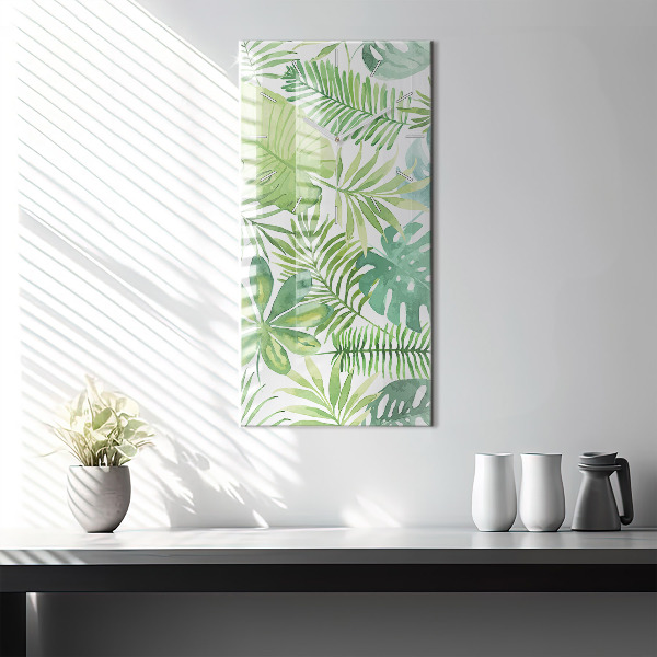 Orologio verticale Foglie verdi