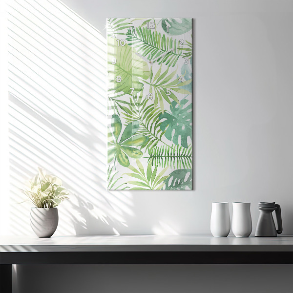 Orologio verticale Foglie verdi