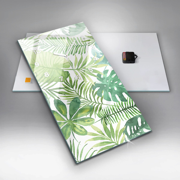 Orologio verticale Foglie verdi