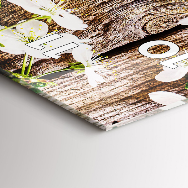 Orologio verticale Fiori su legno