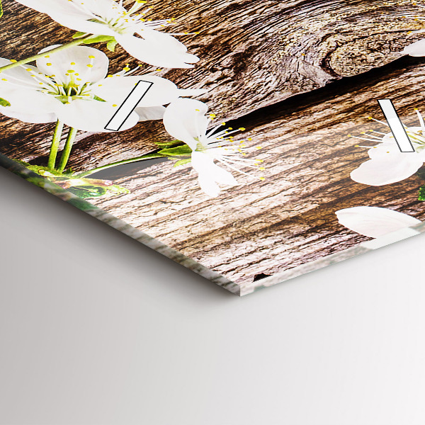 Orologio verticale Fiori su legno