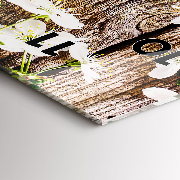 Orologio verticale Fiori su legno