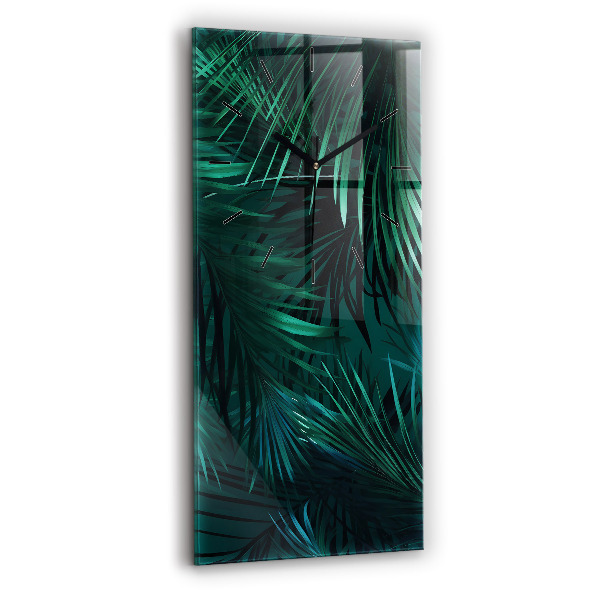 Orologio verticale in vetro Foglie tropicali