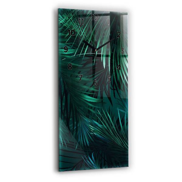 Orologio verticale in vetro Foglie tropicali