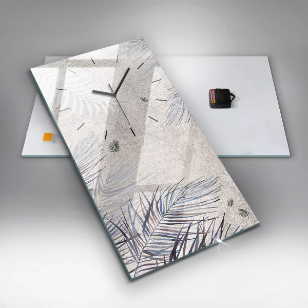 Orologio verticale in vetro Foglia di palma