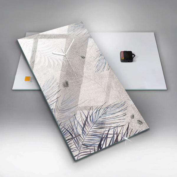 Orologio verticale in vetro Foglia di palma