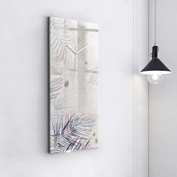 Orologio verticale in vetro Foglia di palma