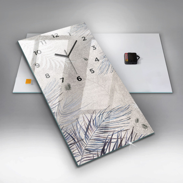 Orologio verticale in vetro Foglia di palma
