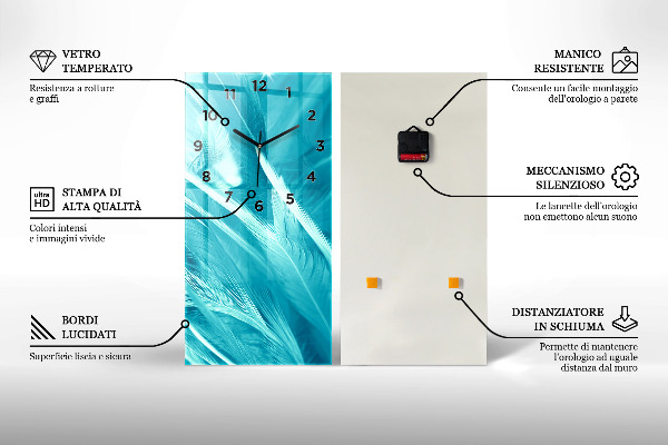 Orologio verticale in vetro Foglia di palma