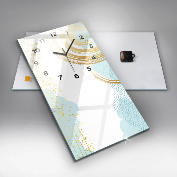 Orologio verticale in vetro Motivo decorativo
