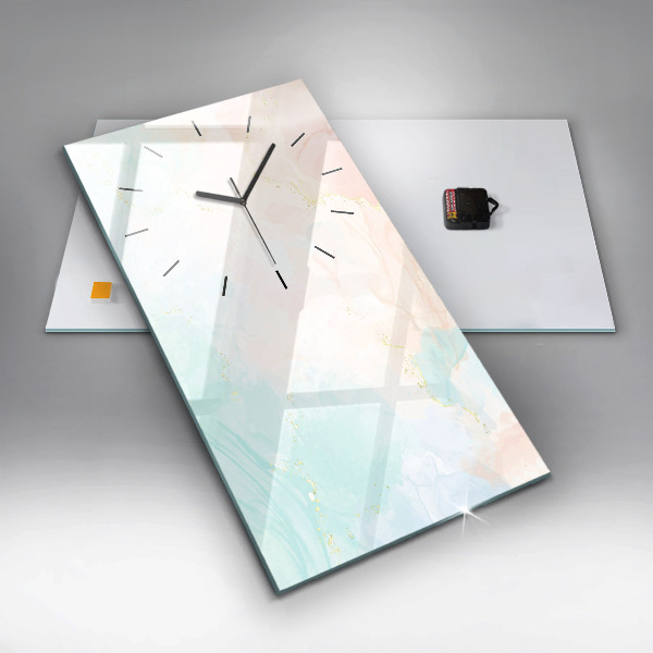 Orologio verticale in vetro Marmo acquerello