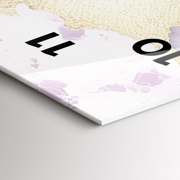 Orologio verticale in vetro Marmo pastello