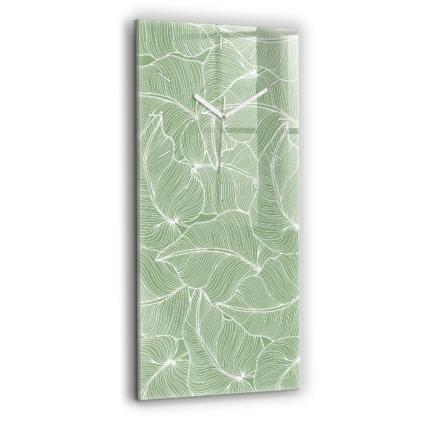 Orologio verticale in vetro Foglie modello natura