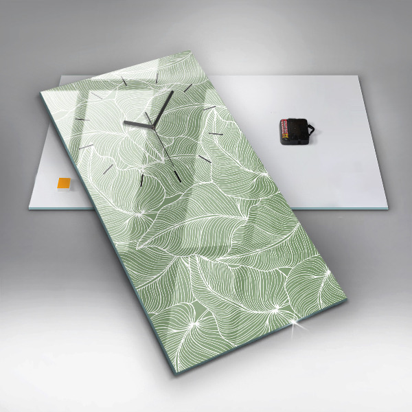 Orologio verticale in vetro Foglie modello natura