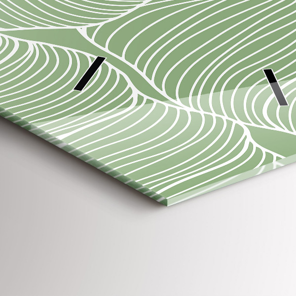 Orologio verticale in vetro Foglie modello natura