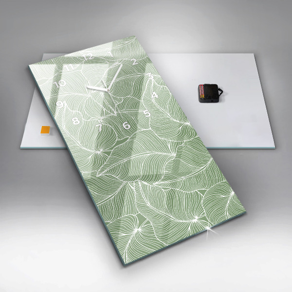 Orologio verticale in vetro Foglie modello natura