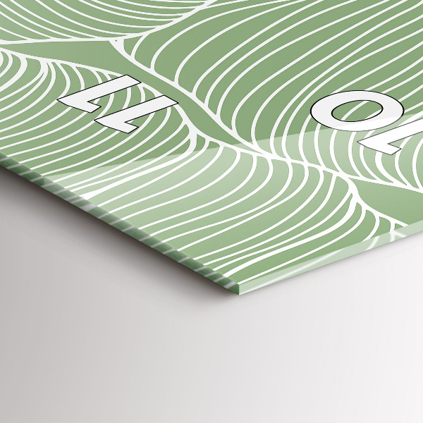 Orologio verticale in vetro Foglie modello natura