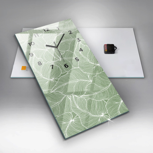 Orologio verticale in vetro Foglie modello natura