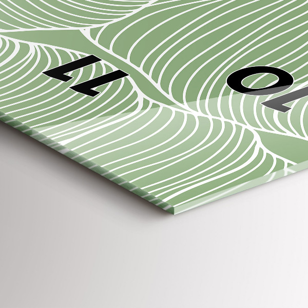 Orologio verticale in vetro Foglie modello natura