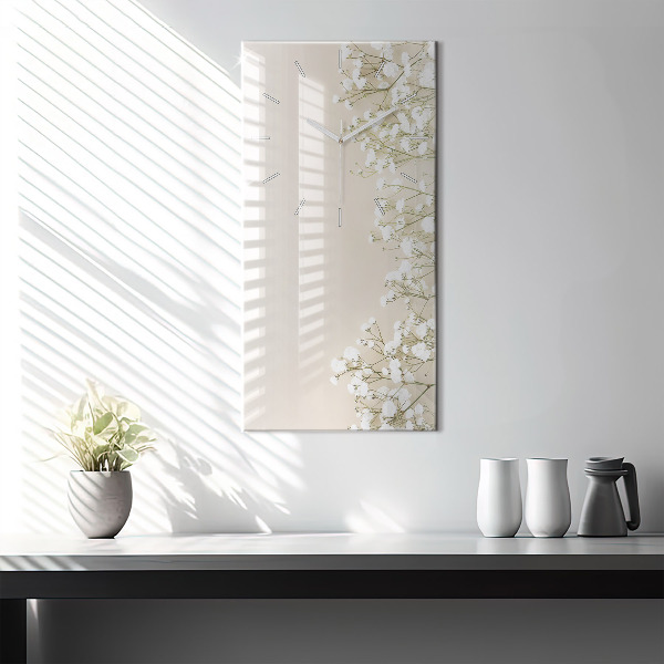 Orologio verticale Fiori di gipsofila in fiore