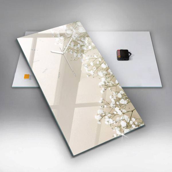 Orologio verticale Fiori di gipsofila in fiore