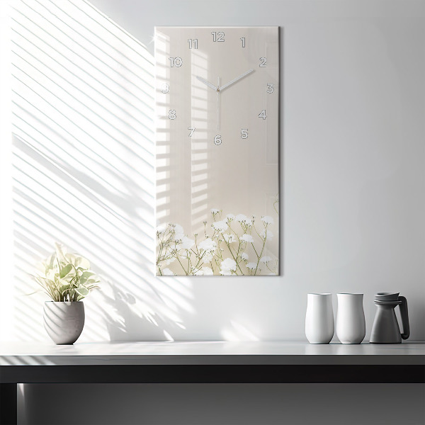 Orologio verticale Fiori di gipsofila in fiore