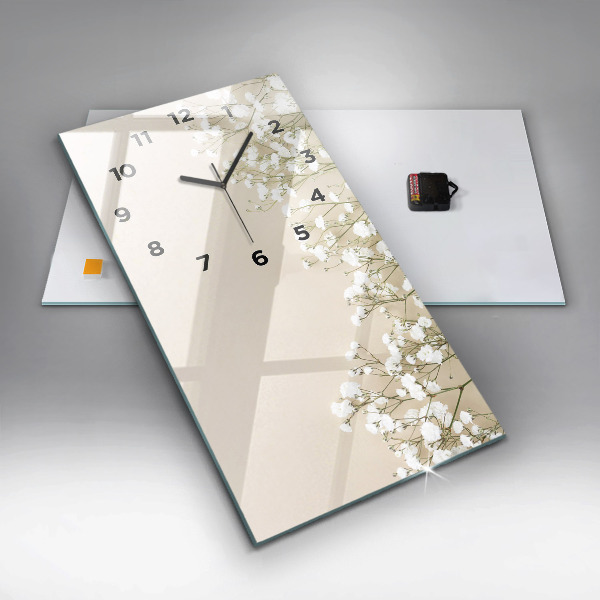 Orologio verticale Fiori di gipsofila in fiore