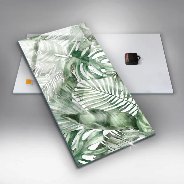 Orologio verticale Foglie di piante dipinte