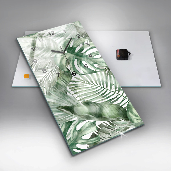 Orologio verticale Foglie di piante dipinte