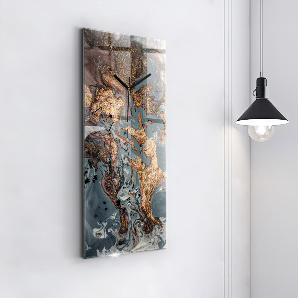 Orologio verticale Marmo oro astratto