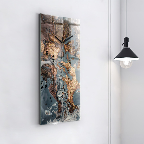Orologio verticale Marmo oro astratto
