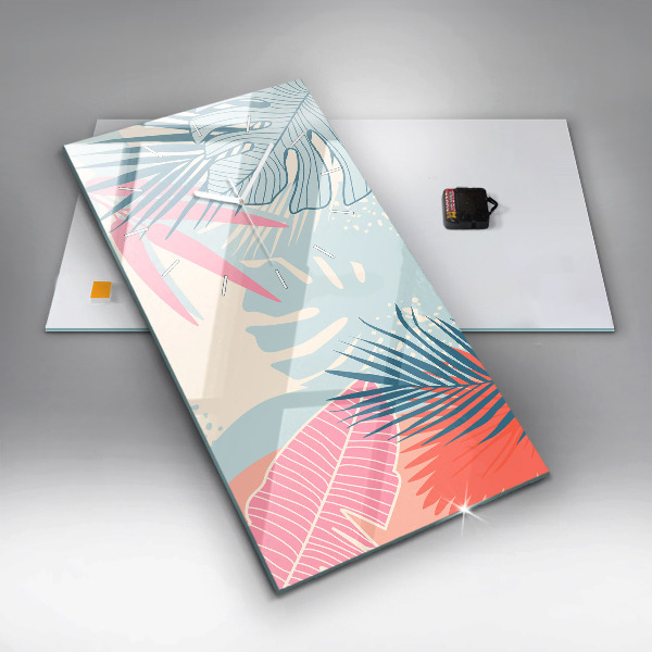 Orologio verticale Foglie pastello – Tropici