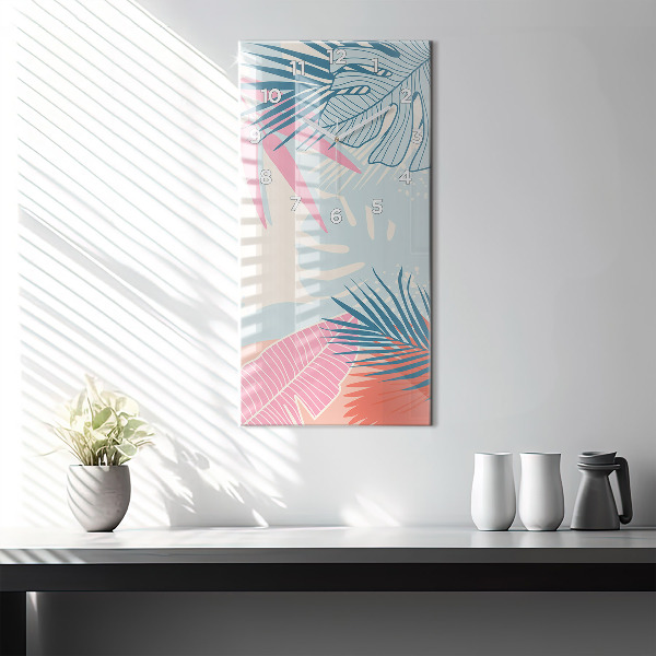 Orologio verticale Foglie pastello – Tropici