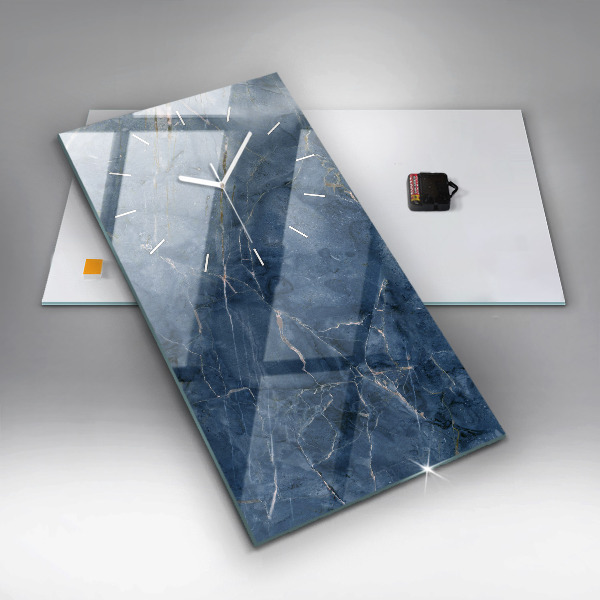 Orologio verticale Trama di marmo blu