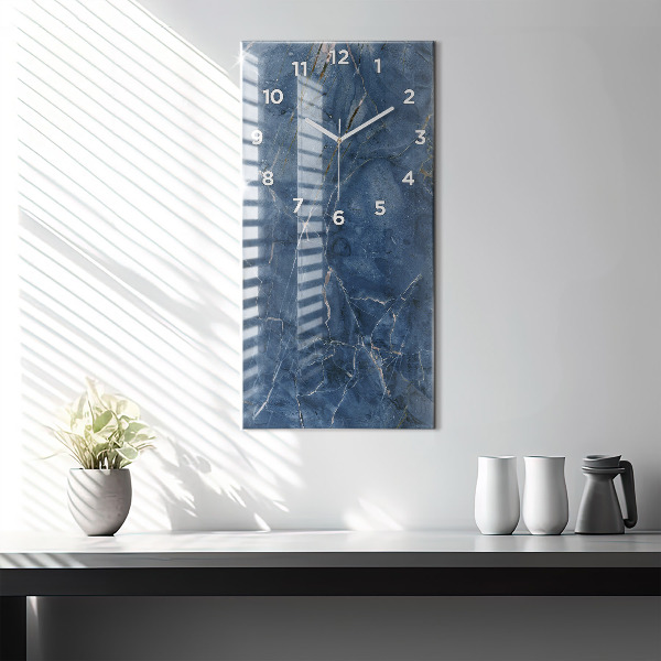 Orologio verticale Trama di marmo blu