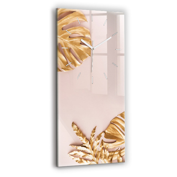 Orologio verticale Foglie tropicali dorate