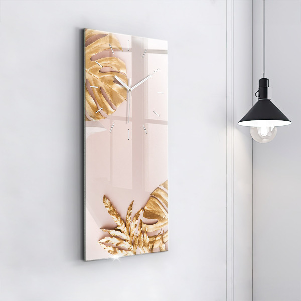 Orologio verticale Foglie tropicali dorate