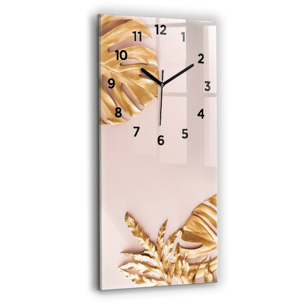 Orologio verticale Foglie tropicali dorate
