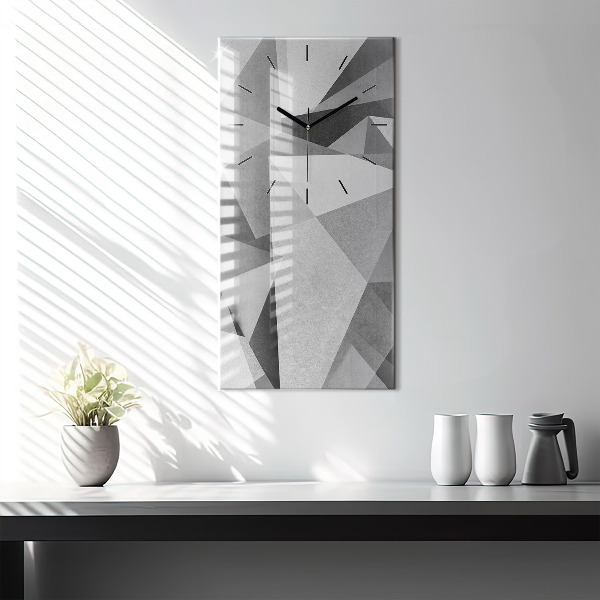 Orologio verticale Astrazione geometrica grigia