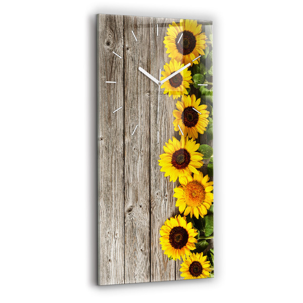 Orologio verticale Girasoli su tavole
