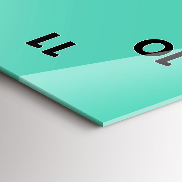 Orologio verticale in vetro Colore turchese