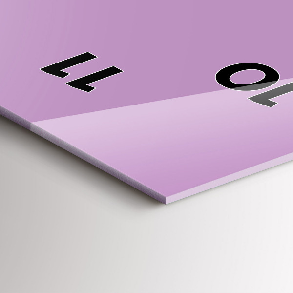 Orologio verticale in vetro Colore lilla